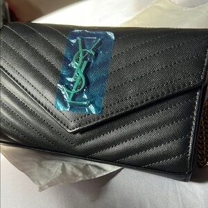 Yves Saint Laurent Black Quilted Clutch